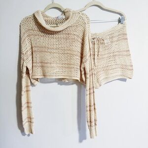 FP Beach - Tan and Pink Crochet Set